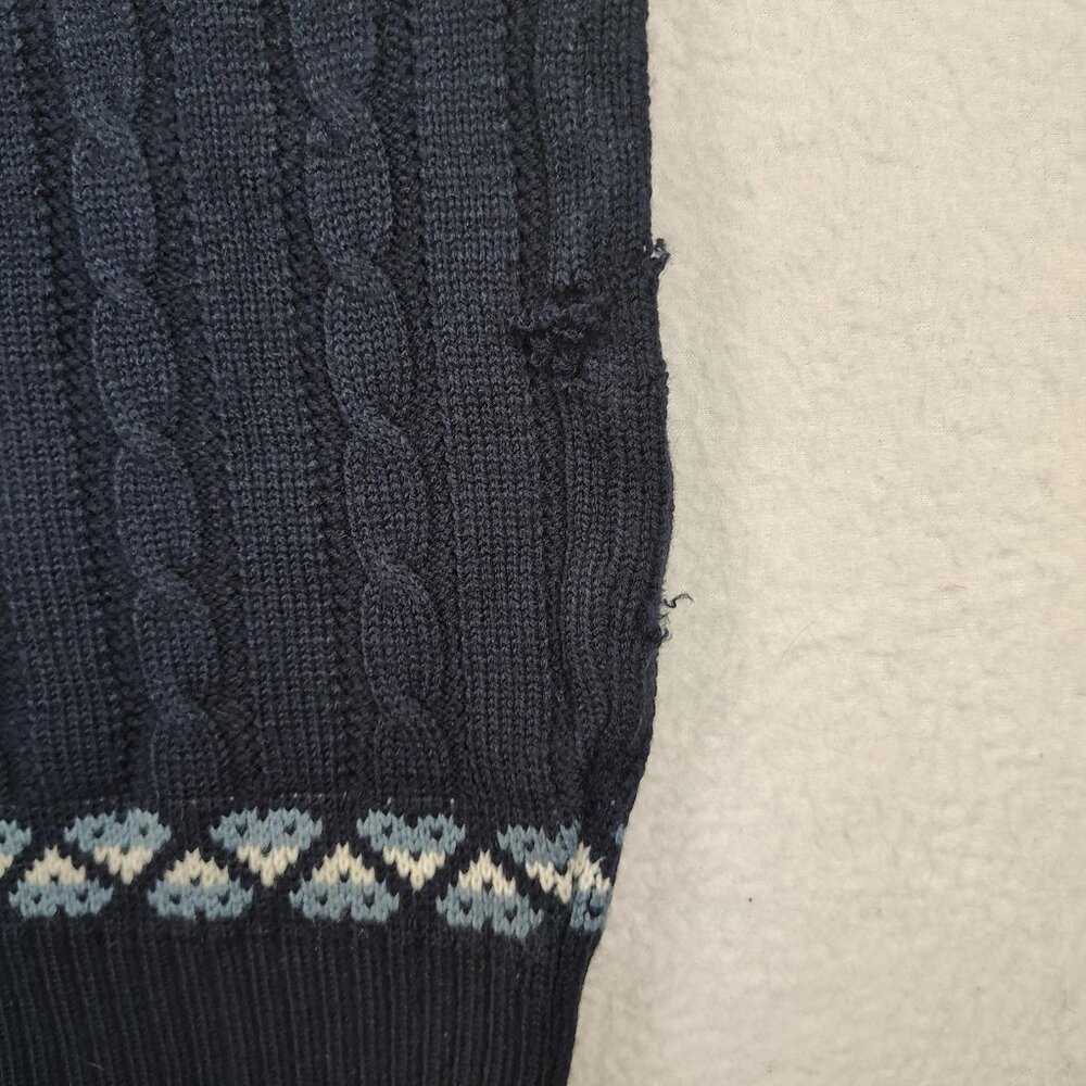 Vintage 90's JCPenney Sweater Mens Medium Fair Isle Shawl Collar - Picture 4 of 8
